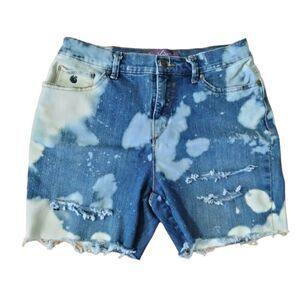 Gloria Vanderbilt Denim Cut off Shorts Custom Bleached Distressed Size 6